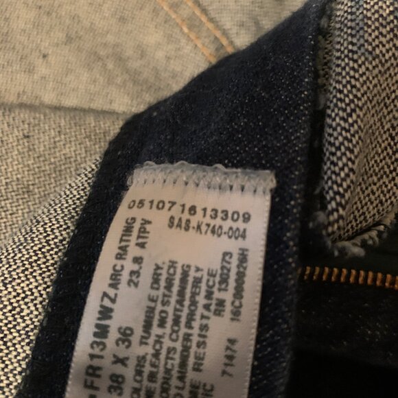 Wrangler Mens Flame Resistant Blue Jeans Relaxed Fit Sz 38x36 FR13MWZ HRC2/2112 - Picture 12 of 14